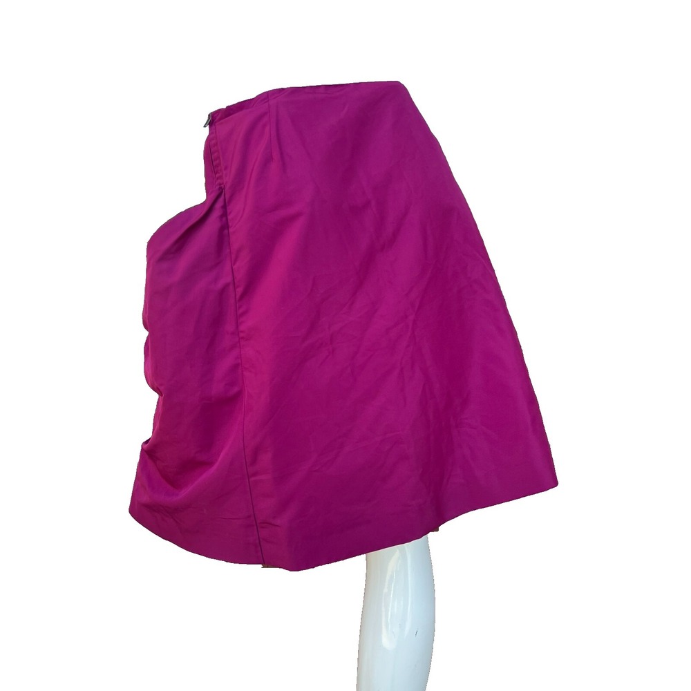 Miu Miu A-Line Skirt Reddish-Purple Acetate Blend Gather Hip Pockets SZ 38/M - Picture 3 of 14